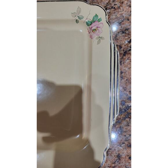 Vintage Homer Laughlin Briar Rose Serving Tray 15 1/4" x 11 1/2", Undamaged Rare - Picture 10 of 14